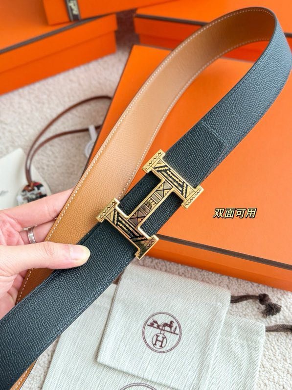 Ремінь двосторонній з шкіри Epsom 3.8 см фото 2