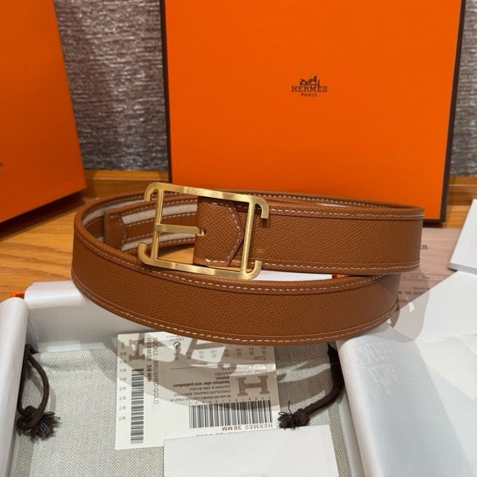 Ремень двусторонний из кожи Epsom 3.8 см фото 3