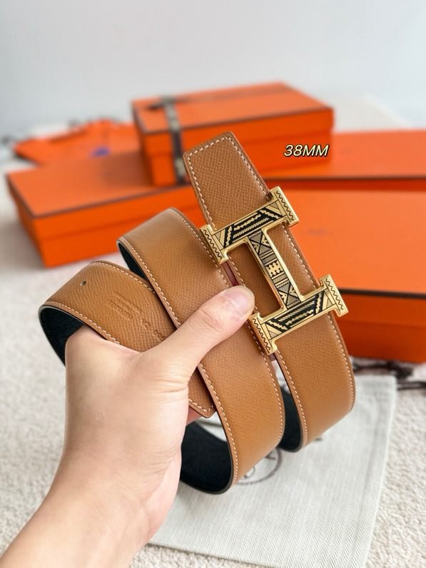 Ремінь двосторонній з шкіри Epsom 3.8 см фото 3