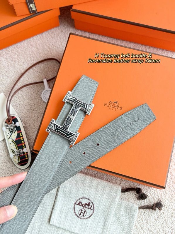 Ремень двусторонний из кожи Epsom 3.8 см фото 4