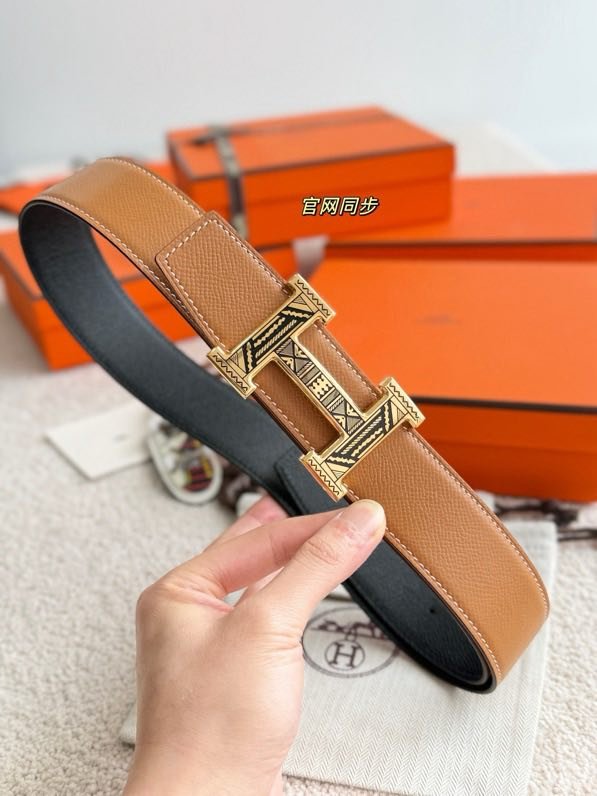 Ремінь двосторонній з шкіри Epsom 3.8 см фото 4