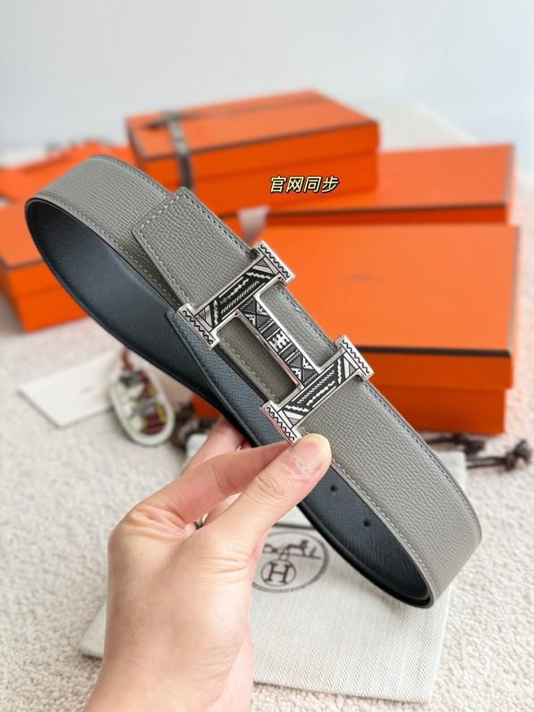 Ремень двусторонний из кожи Epsom 3.8 см фото 5