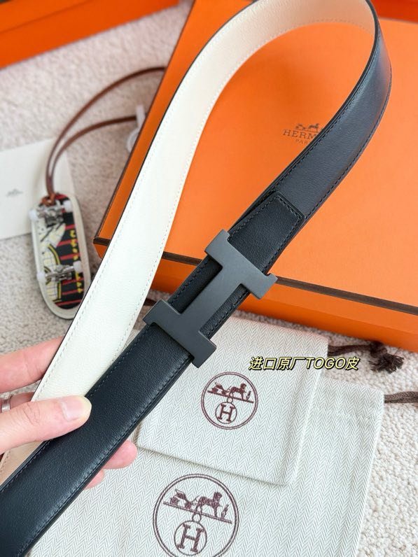 Ремень двусторонний из кожи Togo 3.2 см фото 2