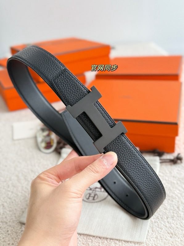 Ремень двусторонний из кожи Togo 3.2 см фото 6