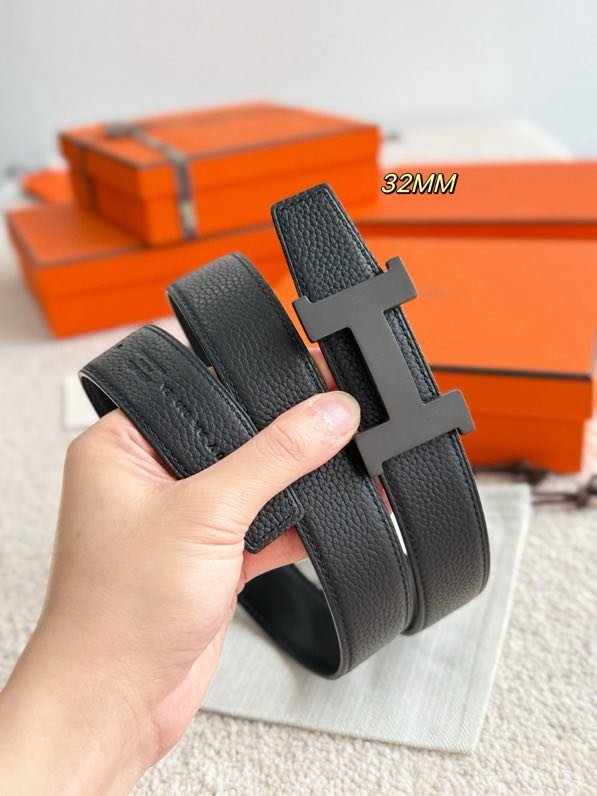 Ремень двусторонний из кожи Togo 3.2 см фото 8