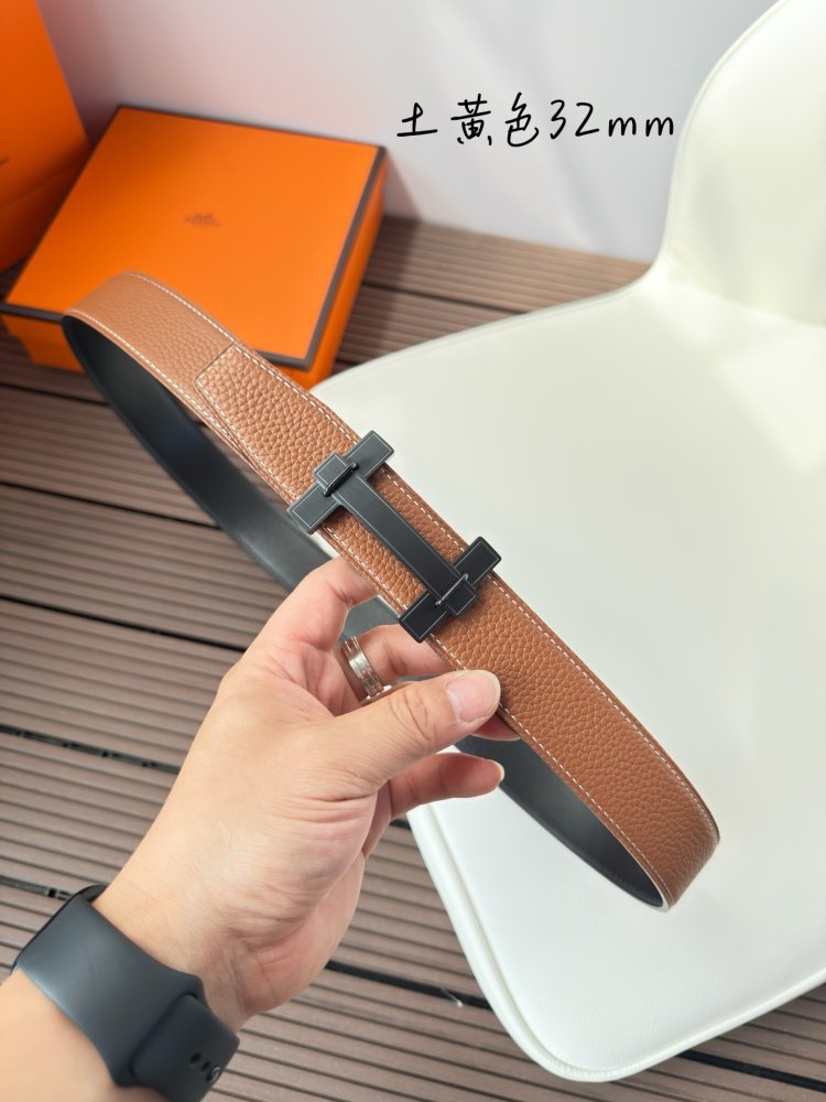 Belt bilateral leather 3.2 cm