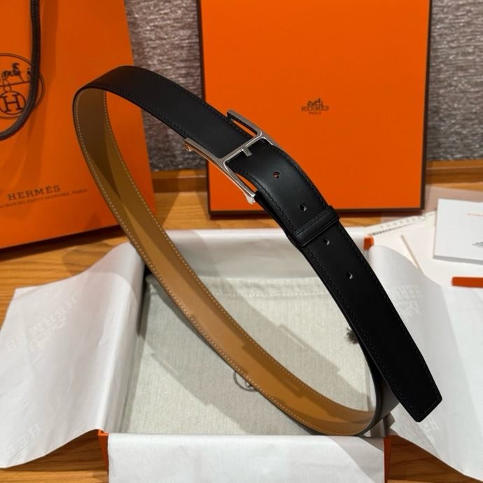 Ремень двусторонний кожаный 3.2 см