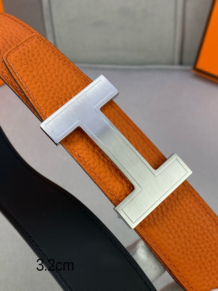 Belt bilateral leather 3.2 cm фото 2