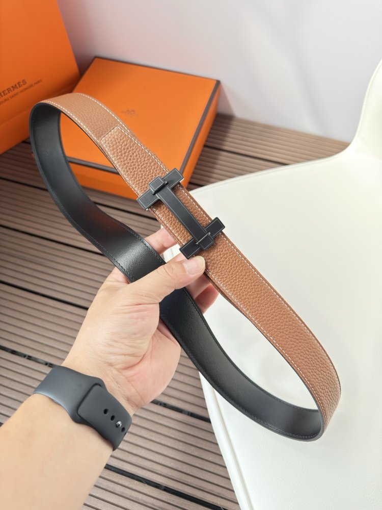 Belt bilateral leather 3.2 cm фото 2