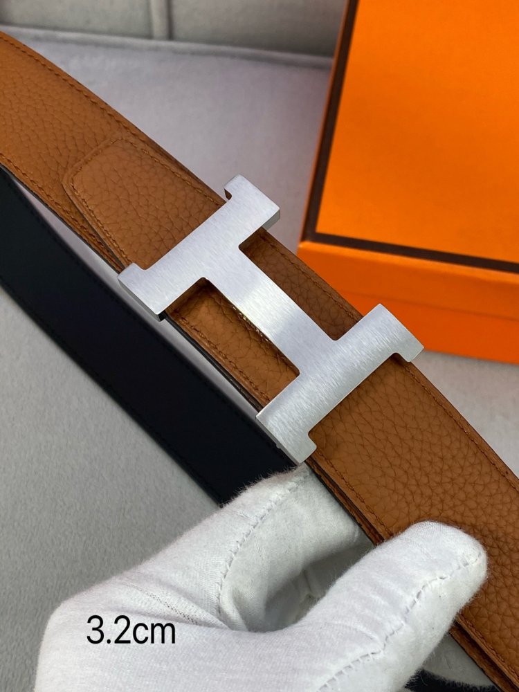 Ремень двусторонний кожаный 3.2 см фото 2