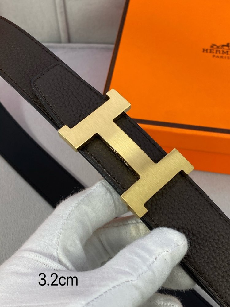 Ремень двусторонний кожаный 3.2 см фото 2