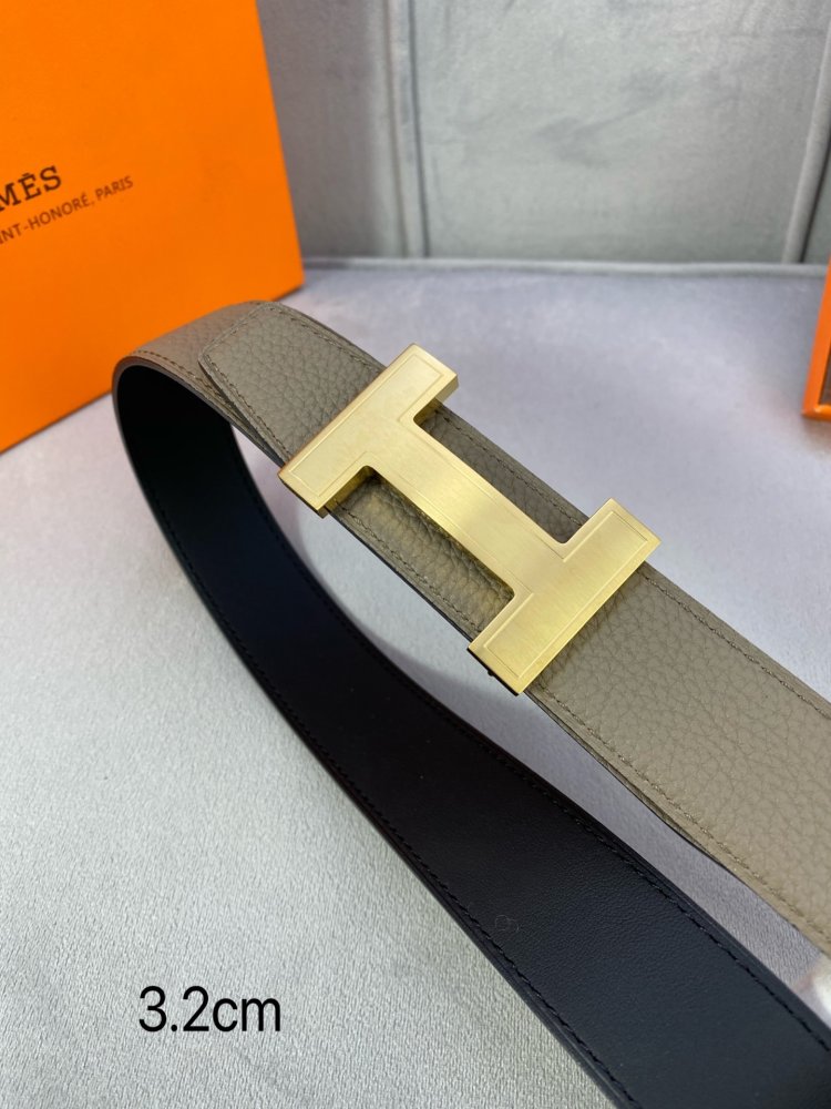 Belt bilateral leather 3.2 cm фото 3