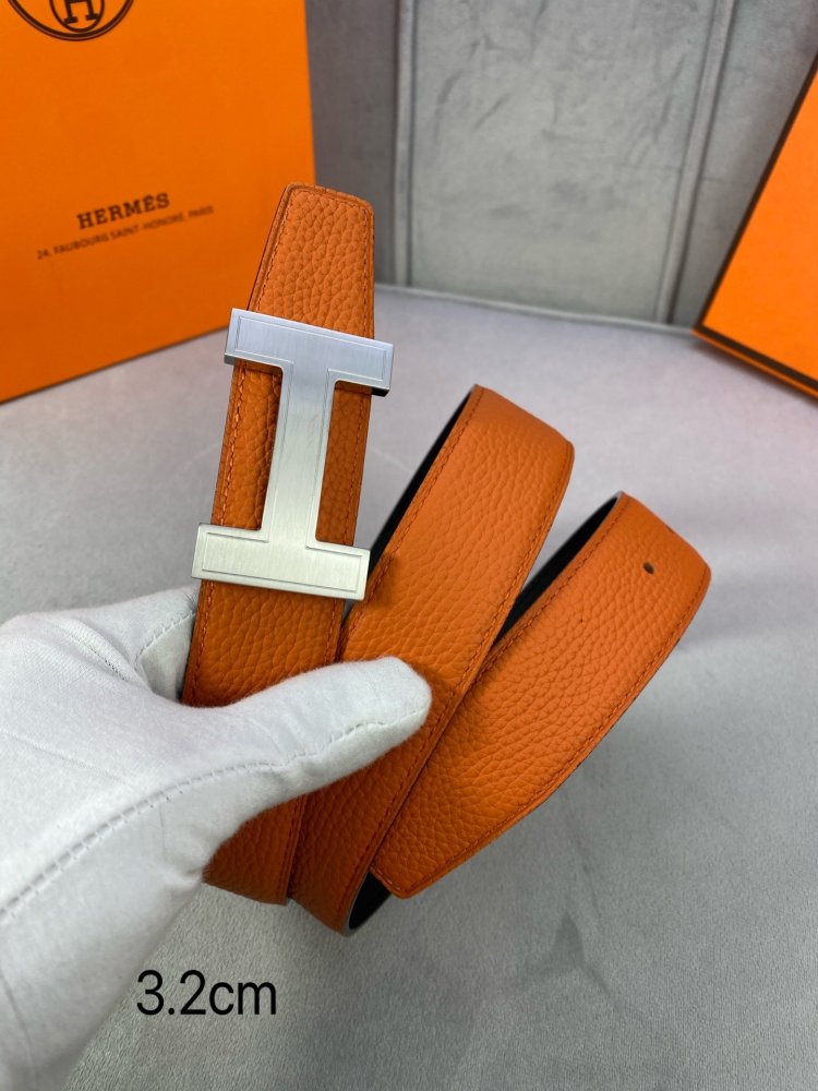 Belt bilateral leather 3.2 cm фото 3