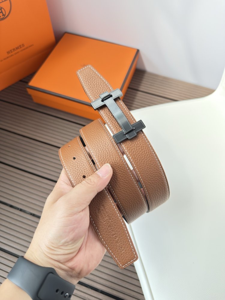 Belt bilateral leather 3.2 cm фото 3