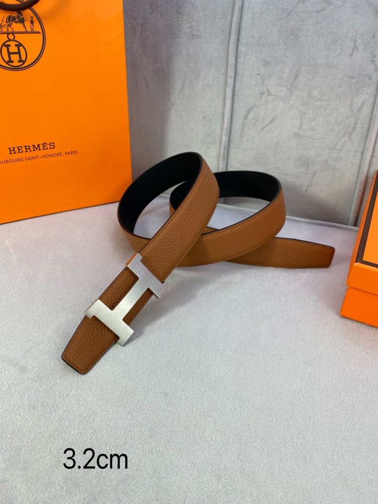 Ремень двусторонний кожаный 3.2 см фото 3