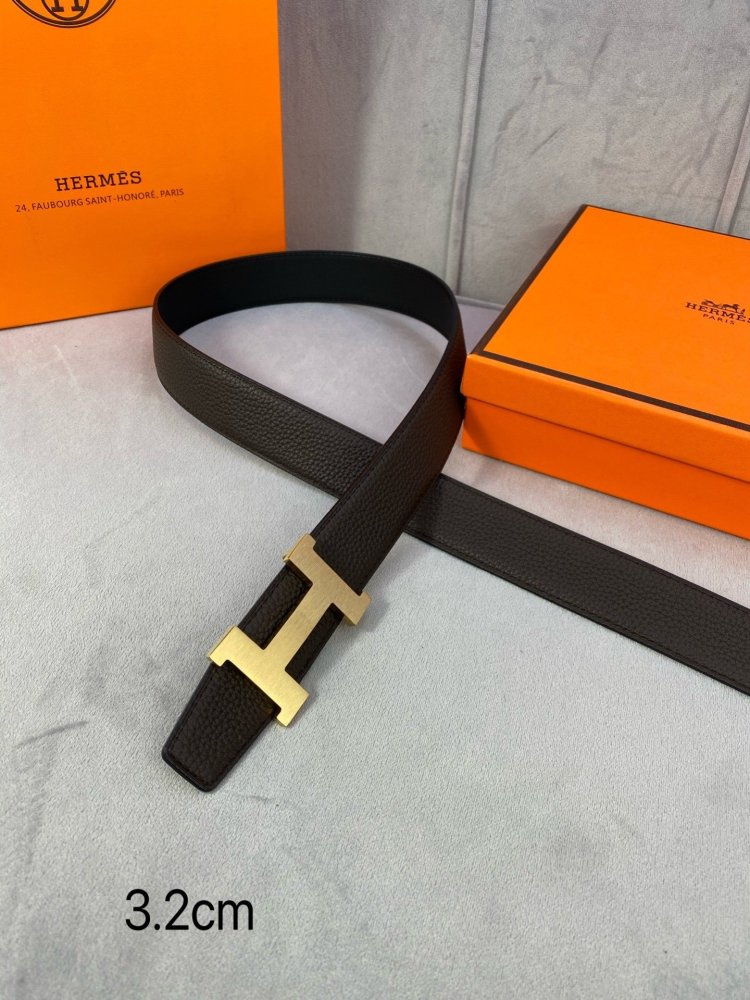 Ремень двусторонний кожаный 3.2 см фото 3