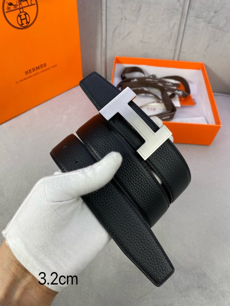 Ремень двусторонний кожаный 3.2 см фото 3