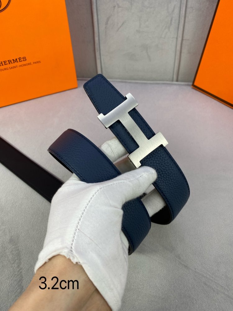 Ремень двусторонний кожаный 3.2 см фото 3