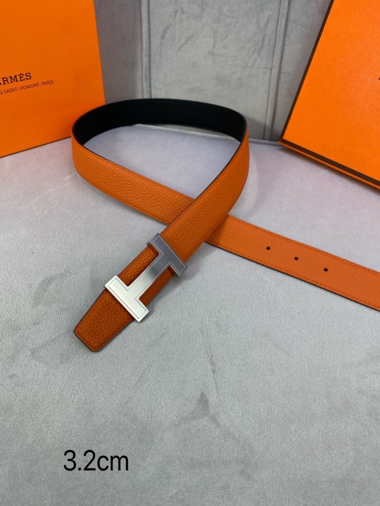 Belt bilateral leather 3.2 cm фото 4