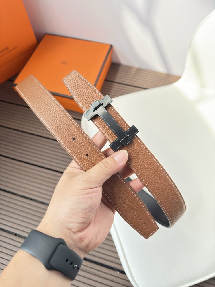 Belt bilateral leather 3.2 cm фото 4