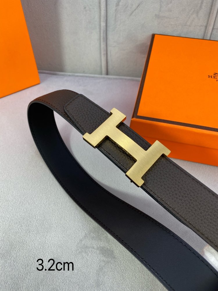 Ремень двусторонний кожаный 3.2 см фото 4