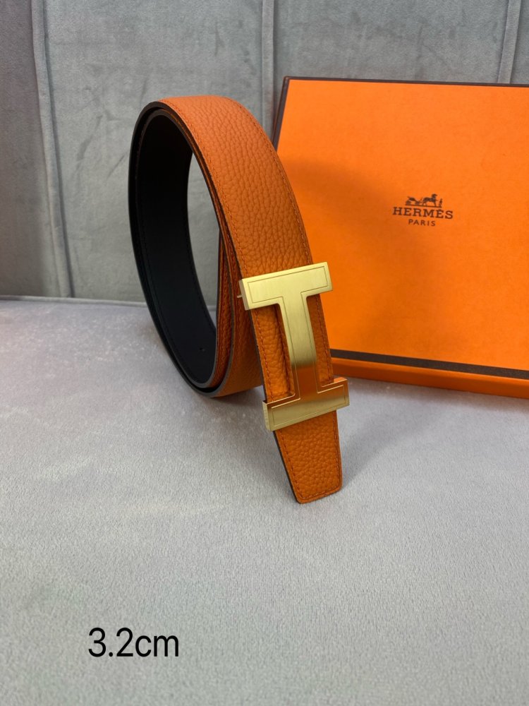 Belt bilateral leather 3.2 cm фото 5