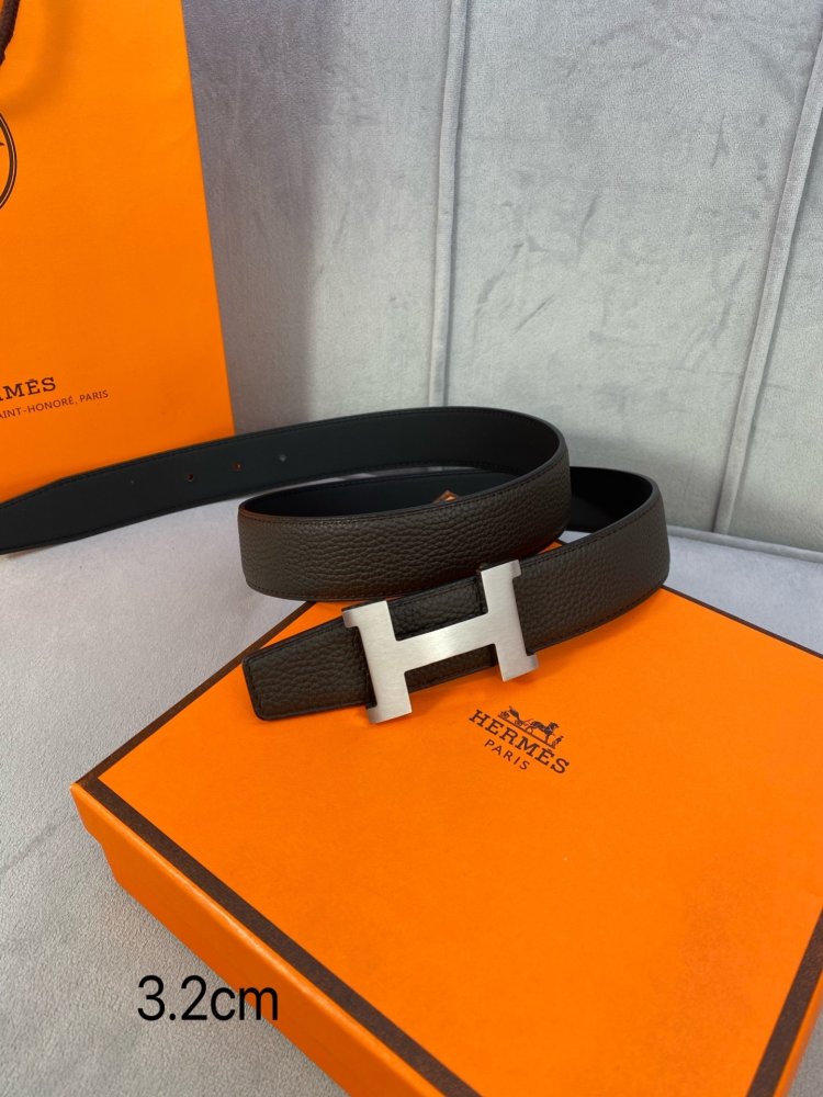 Ремень двусторонний кожаный 3.2 см фото 5