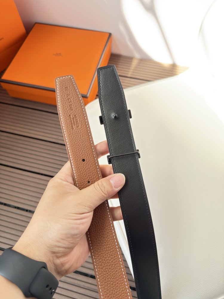 Belt bilateral leather 3.2 cm фото 6