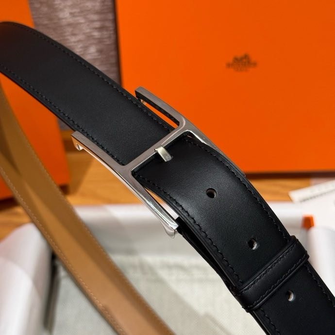 Ремень двусторонний кожаный 3.2 см фото 6