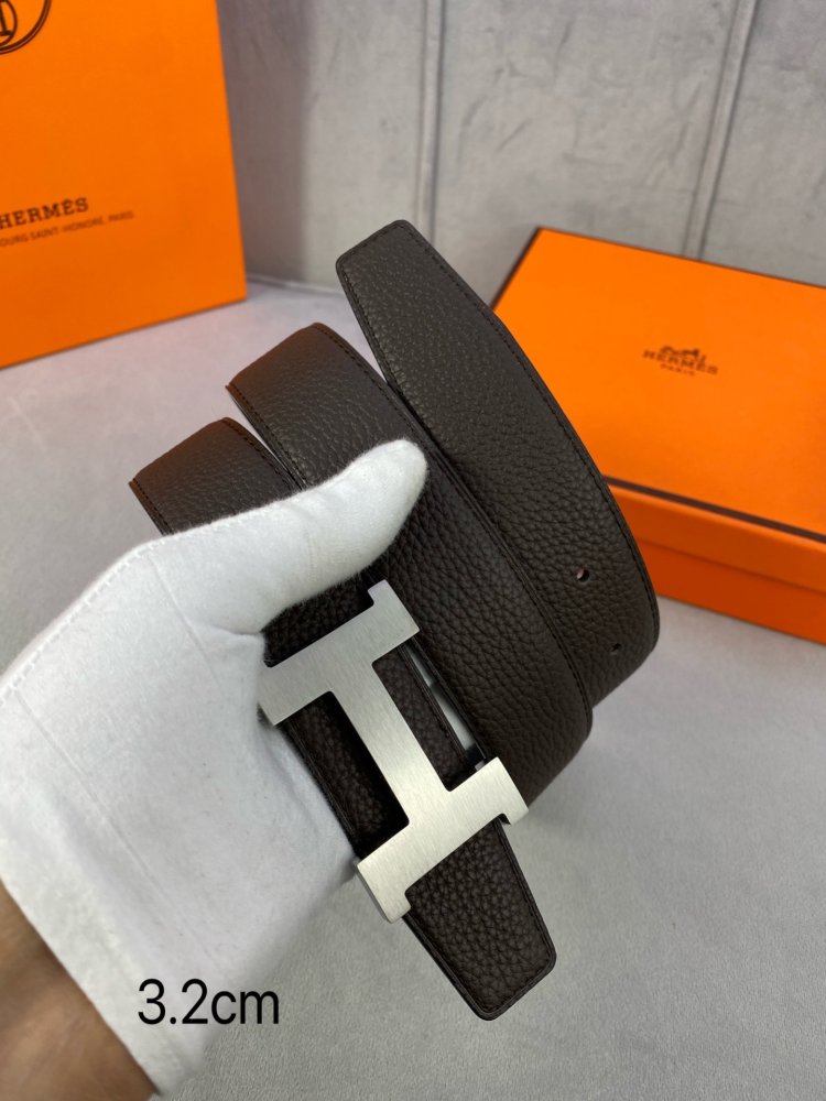 Ремень двусторонний кожаный 3.2 см фото 7