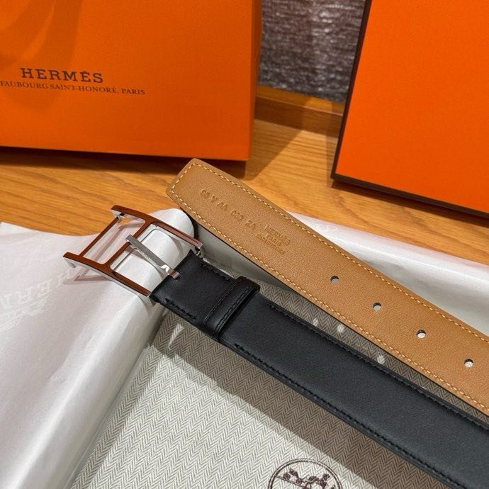 Ремень двусторонний кожаный 3.2 см фото 7