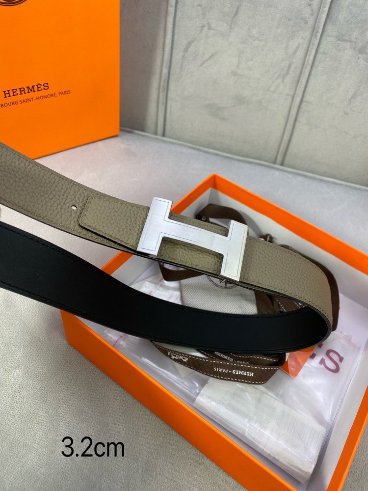 Belt bilateral leather 3.2 cm фото 8