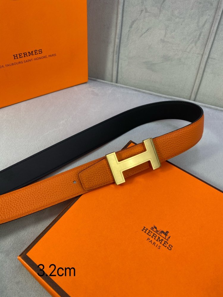 Belt bilateral leather 3.2 cm фото 8