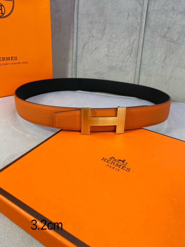 Belt bilateral leather 3.2 cm фото 9