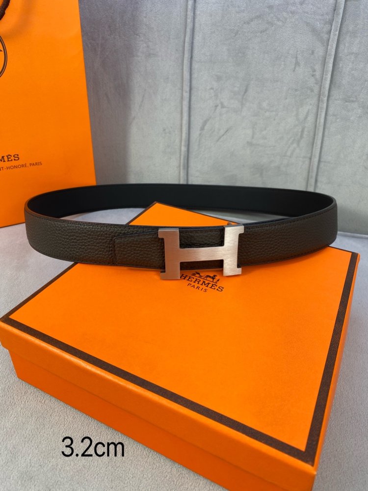 Ремень двусторонний кожаный 3.2 см фото 9