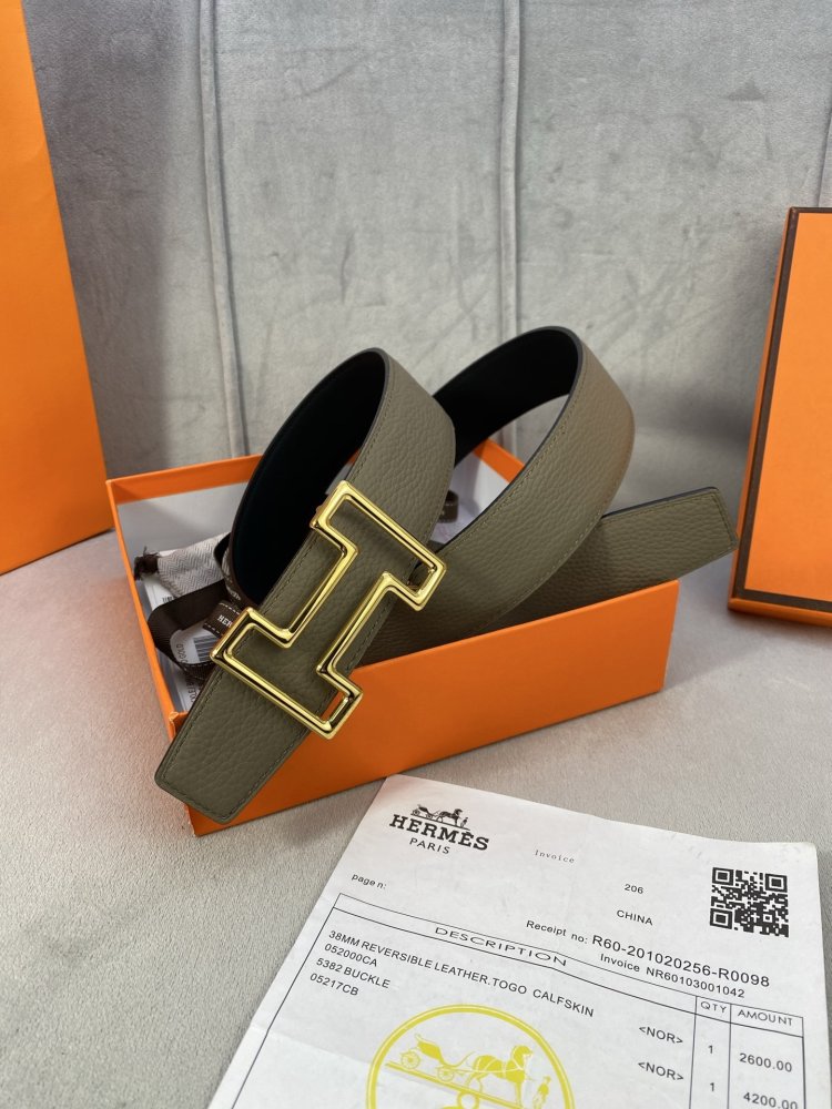 Belt bilateral leather 3.8 cm фото 4