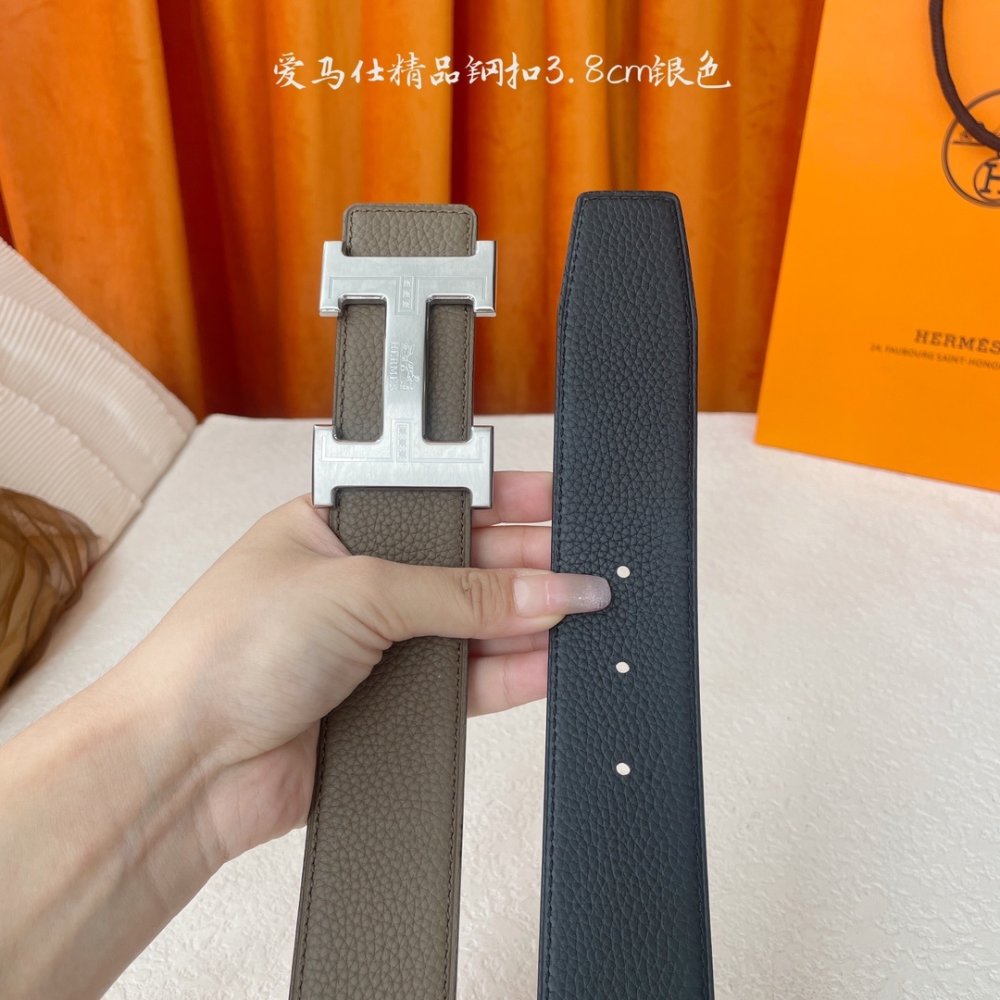 Belt bilateral leather 3.8 cm фото 4