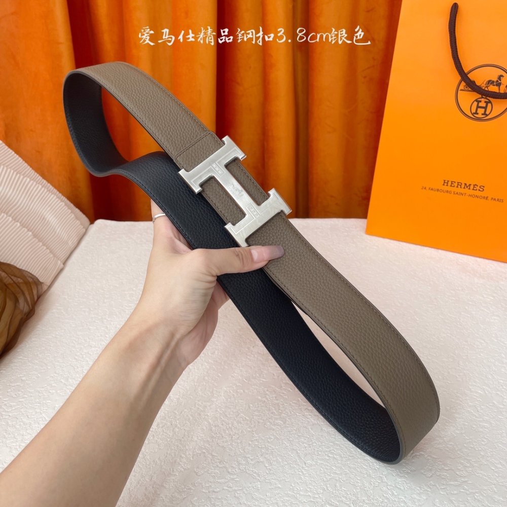 Belt bilateral leather 3.8 cm фото 6