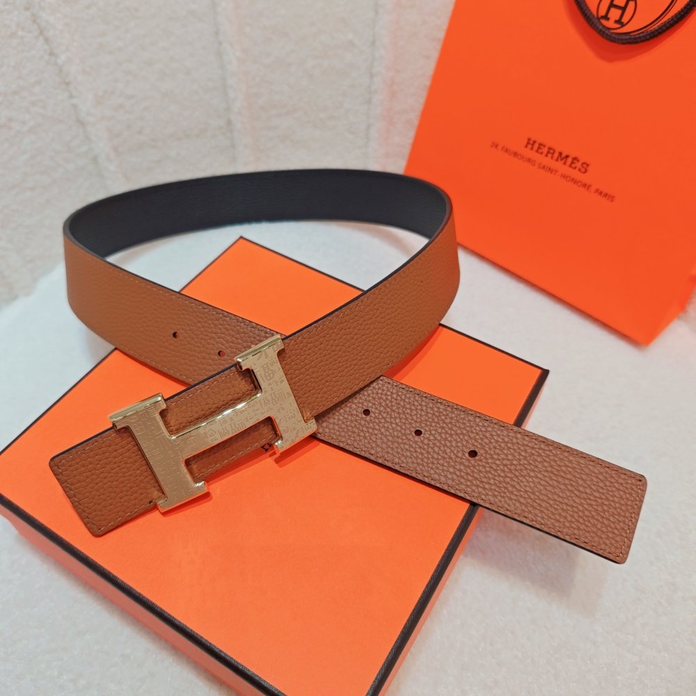 Ремень двусторонний кожаный 4 см фото 3