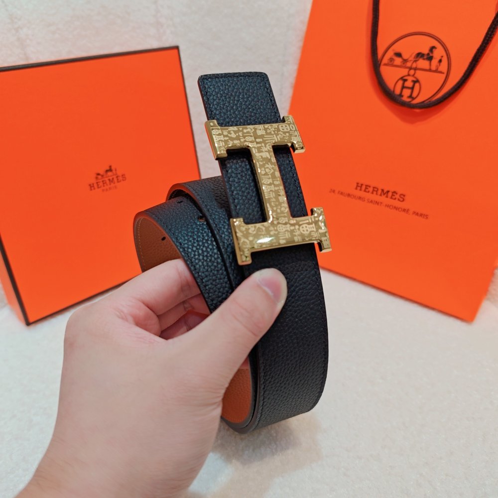 Belt bilateral leather 4 cm фото 4