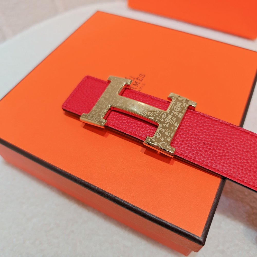 Ремень двусторонний кожаный 4 см фото 5