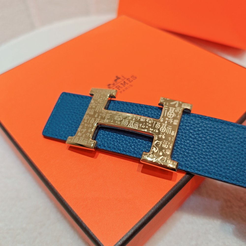 Ремень двусторонний кожаный 4 см фото 5