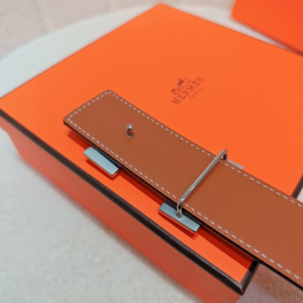 Ремень двусторонний кожаный 4 см фото 6