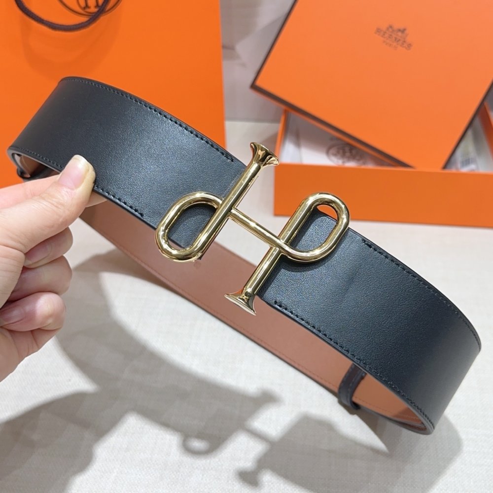 Ремень двусторонний кожаный 5 см фото 2