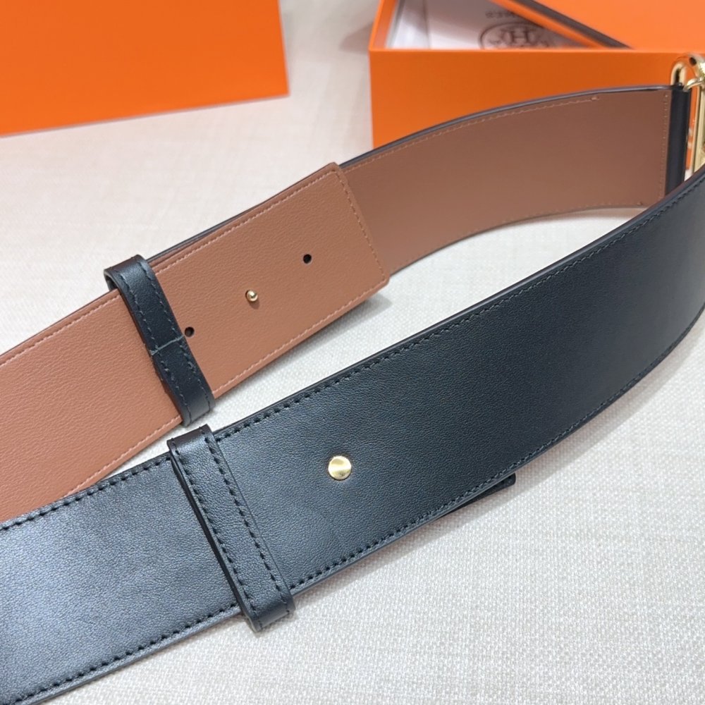 Ремень двусторонний кожаный 5 см фото 5