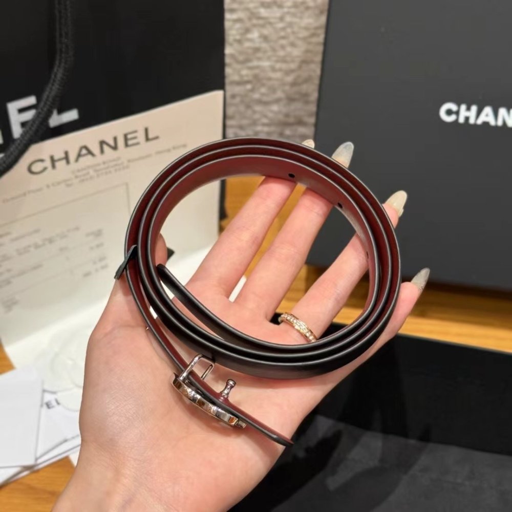 Belt leather female 1.5 cm фото 3