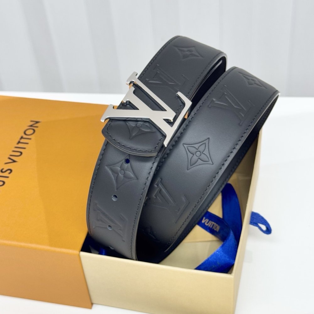 Ремень LV Dimension кожаный 4 см фото 4