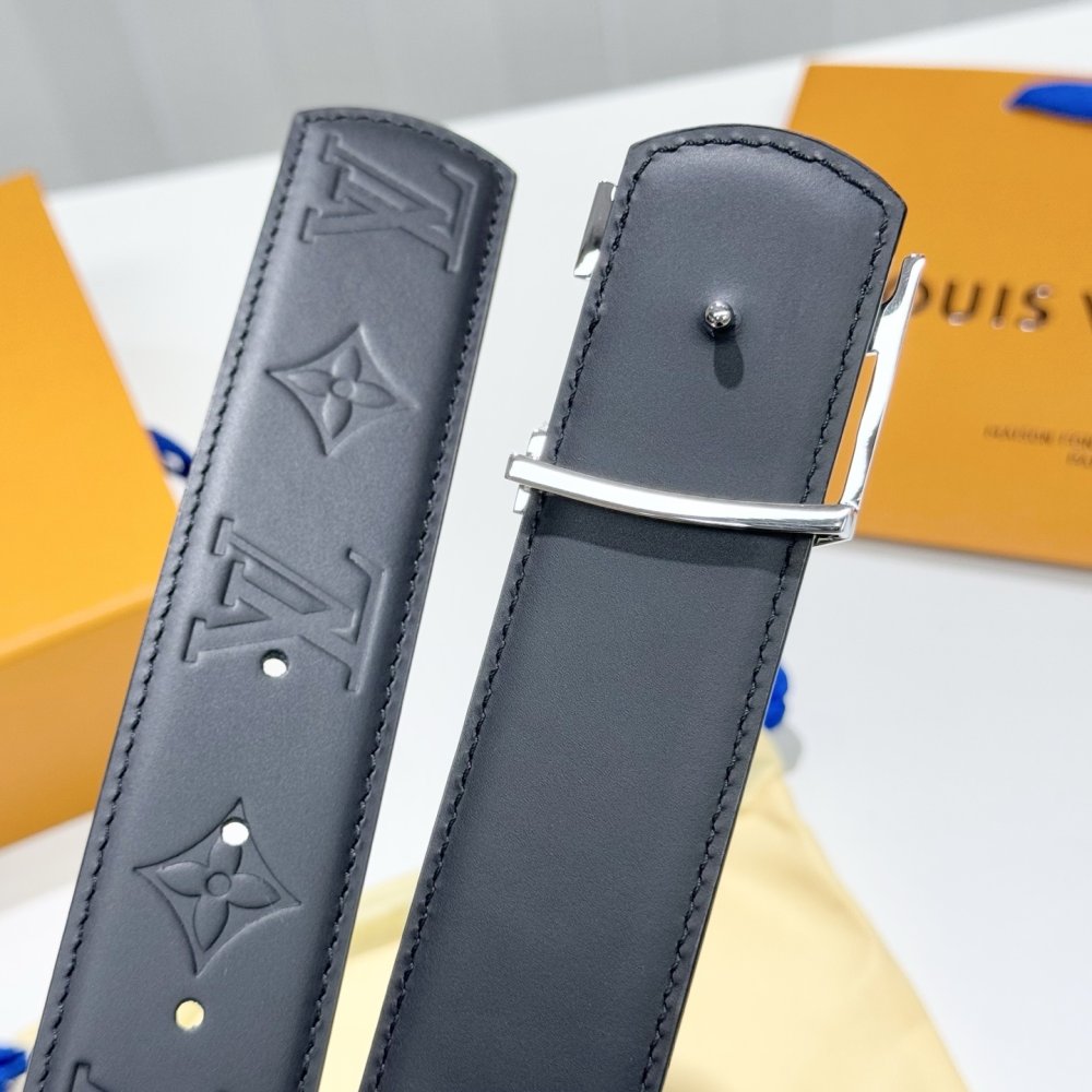 Ремень LV Dimension кожаный 4 см фото 5