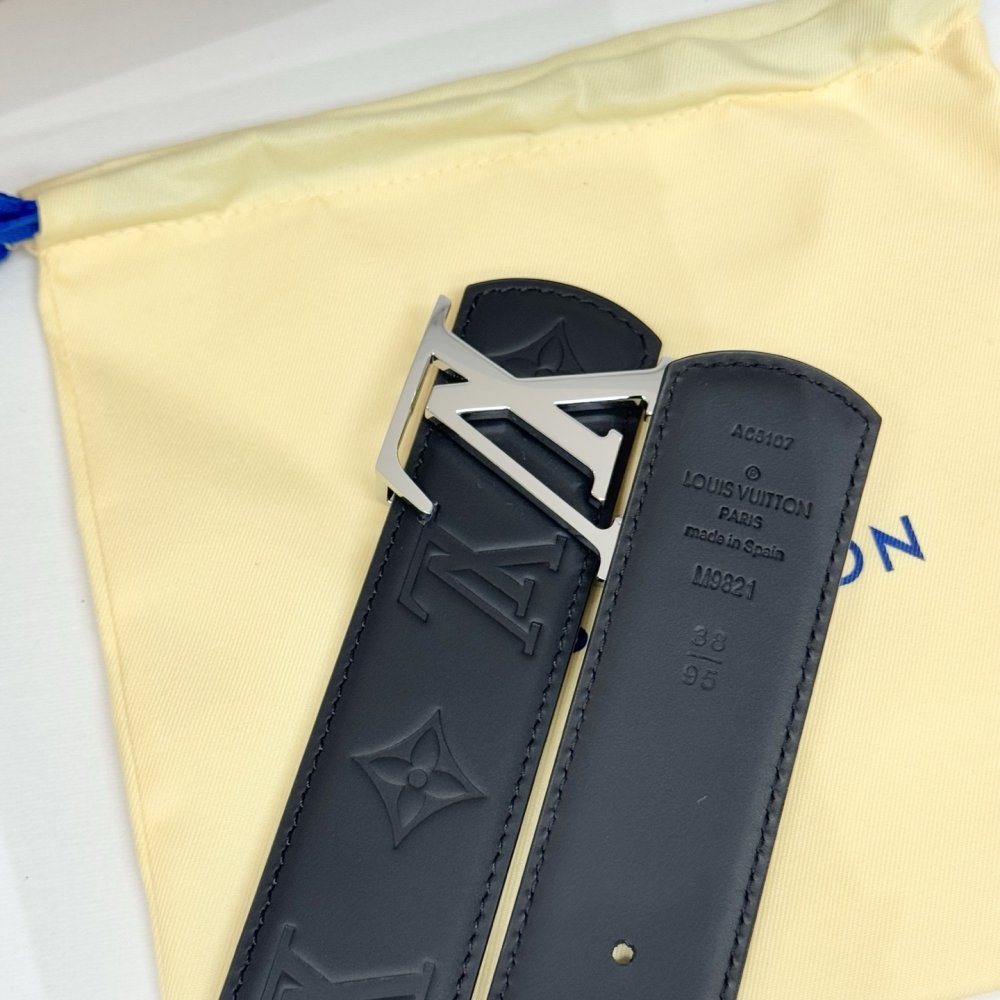 Ремень LV Dimension кожаный 4 см фото 6