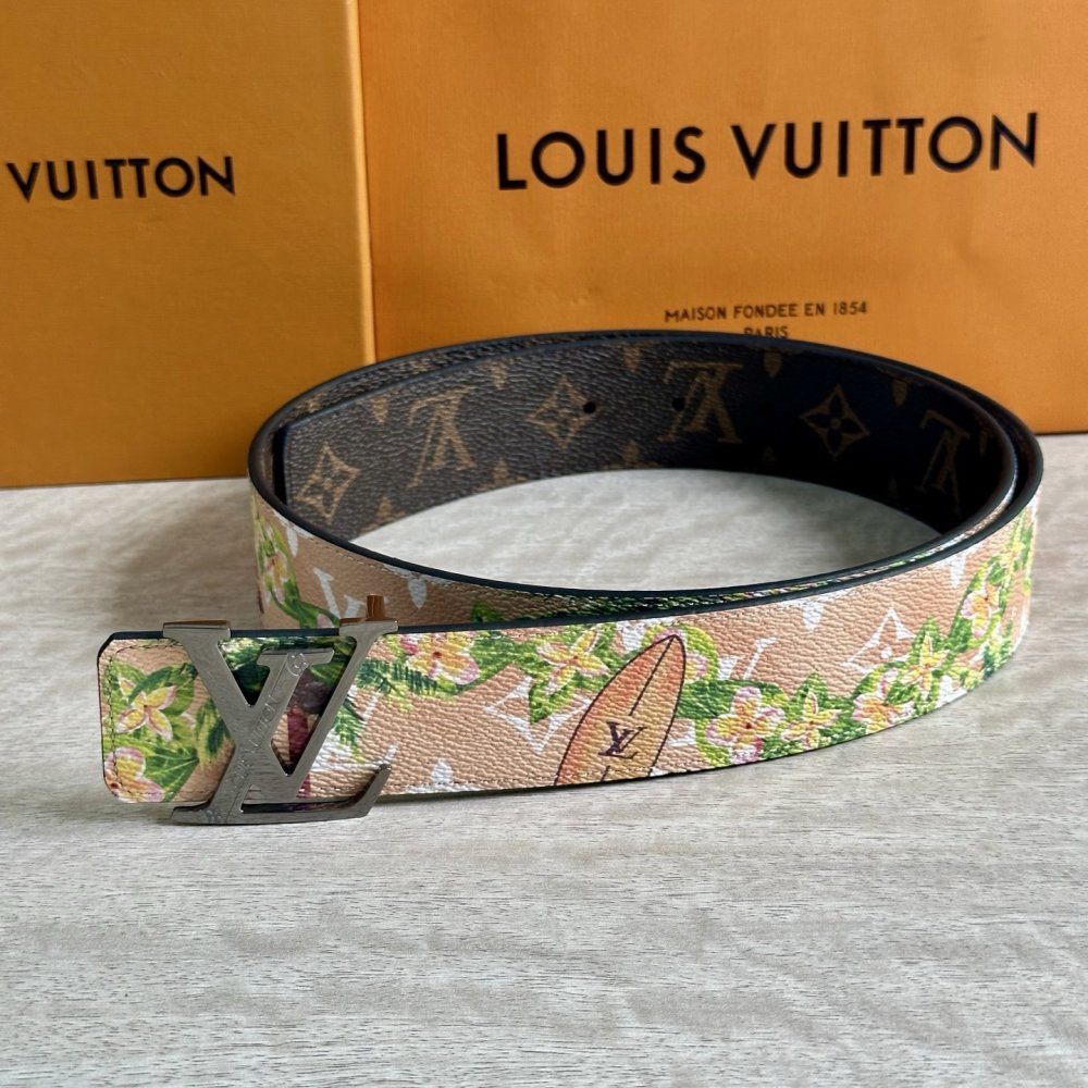 Ремень мужской двусторонний кожаный 4 см